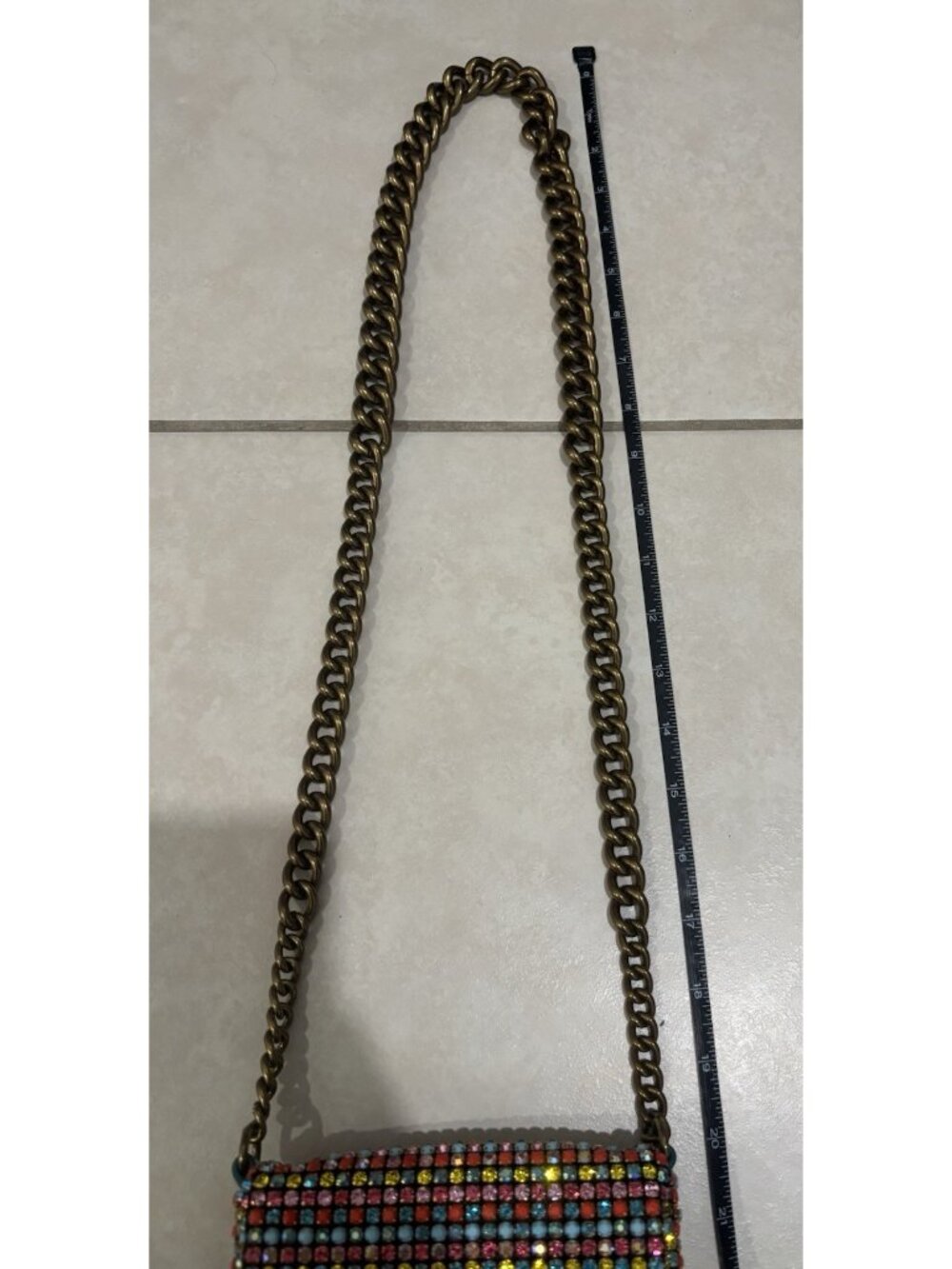 KURT GEIGER Mini Party Crossbody Bag Small Multicolor Beaded Chain Strap - Picture 10 of 15